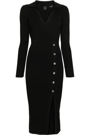 Pinko Vestido midi de canalé fino