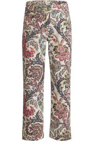 Etro Pantalones rectos con estampado de cachemira