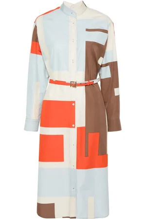 Fendi Vestido camisero con estampado FF Puzzle