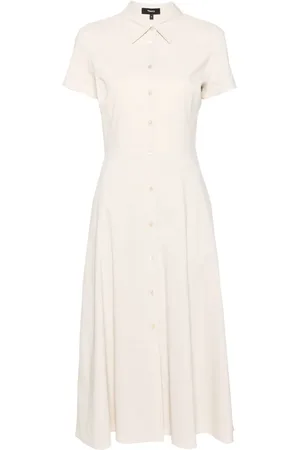 THEORY Vestido camisero midi manga corta