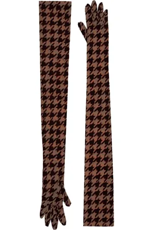 DRIES VAN NOTEN Guantes con motivo pied de poule