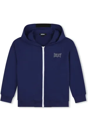 DKNY Hoodie con cierre y logo estampado