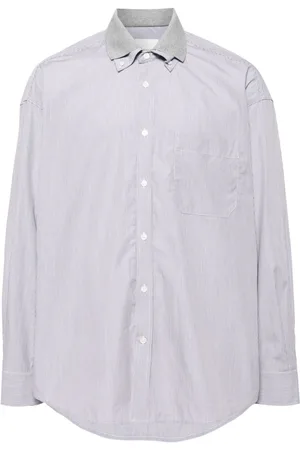 CROQUIS Camisa con doble cuello y motivo de rayas