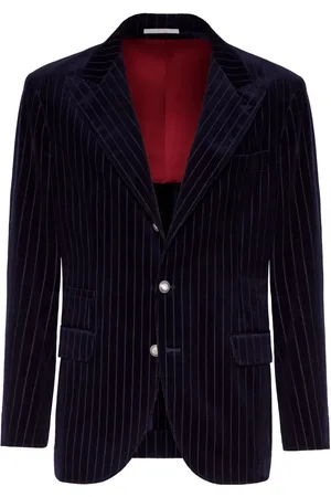 Brunello Cucinelli Blazer de pana con estampado de rayas diplomáticas