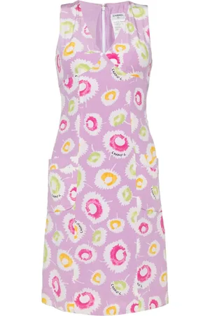 CHANEL Vestido corto con estampado floral 1997