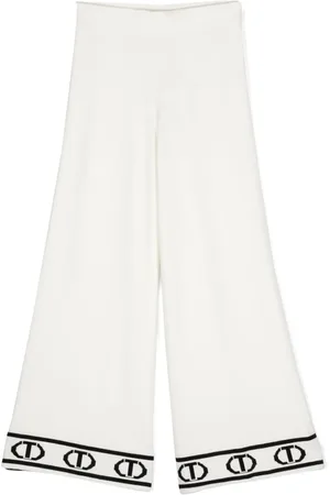 Twin-Set Pantalones con logo en intarsia