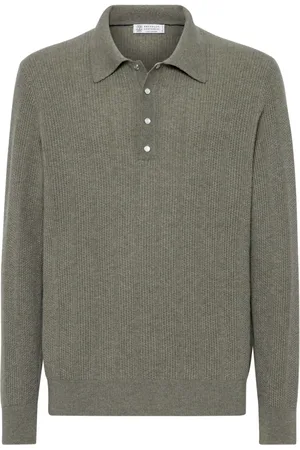 Brunello Cucinelli Playera tipo polo tejida