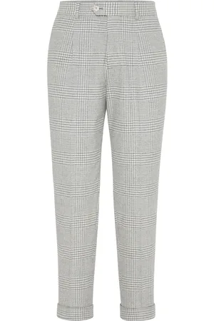 Brunello Cucinelli Pantalones con motivo de cuadros príncipe de Gales