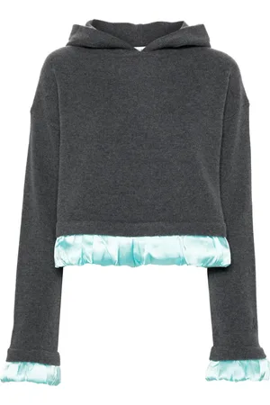 J.W.Anderson Hoodie corta con ribete satinado