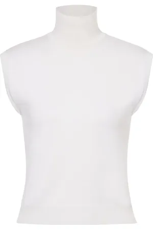 Alberta Ferretti Top de tejido fino con cuello de tortuga