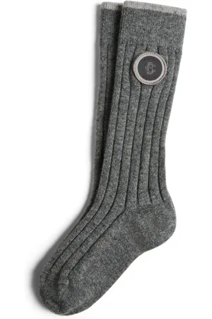 Brunello Cucinelli Calcetines tejidos de canalé de cachemira