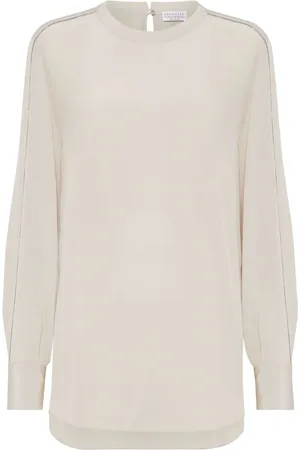 Brunello Cucinelli Blusa con detalle de cadena Monili