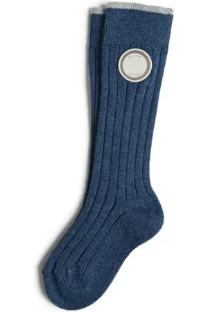 Brunello Cucinelli Calcetines tejidos de canalé de cachemira