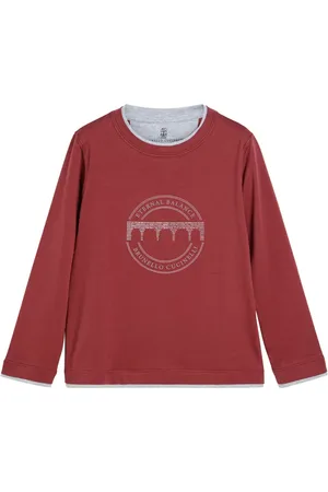 Brunello Cucinelli Playera estampada manga larga