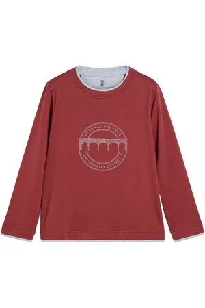 Brunello Cucinelli Playera estampada manga larga