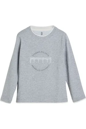 Brunello Cucinelli Playera estampada manga larga