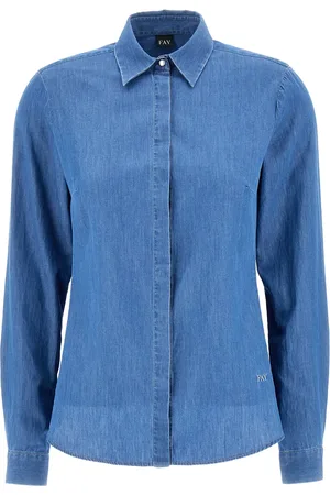 FAY Camisa chambray con bolsillos