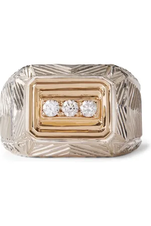 Duffy Anillo de sello con tres diamantes
