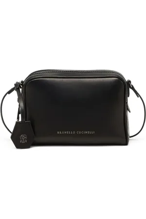 Brunello Cucinelli Bolsa crossbody con etiqueta del logo