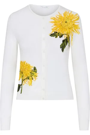 Oscar de la Renta Cárdigan Chrysanthemum Threadwork