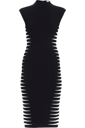 Hervé Léger Vestido midi con cuello falso
