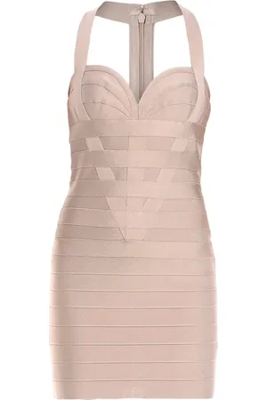 Hervé Léger Vestido corto con cuello halter