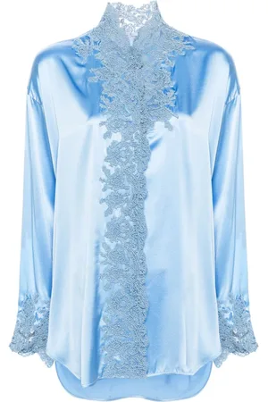 ERMANNO SCERVINO Camisa satinada con detalle de encaje