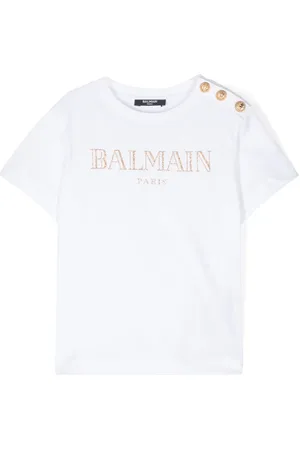Balmain Playera con logo de glitter