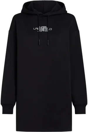 Karl Lagerfeld Vestido con capucha y logo estampado