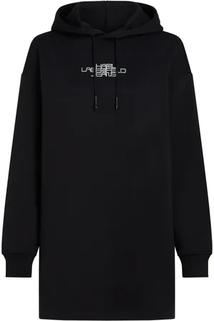 Karl Lagerfeld Vestido con capucha y logo estampado