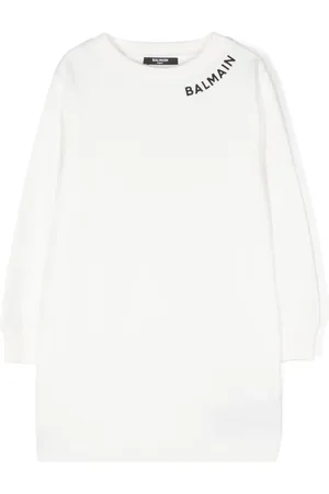 Balmain Vestido con logo bordado