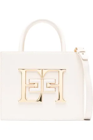 Elisabetta Franchi Tote pequeña con placa del logo