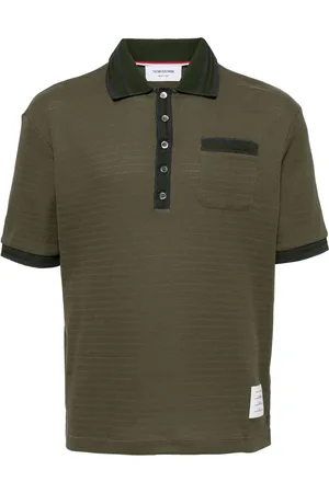 Thom Browne Playera tipo polo con costuras abiertas