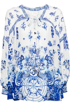 Camilla Blusa con estampado náutico