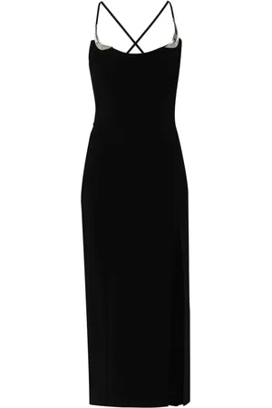 MUGLER Vestido midi con detalles metalizados