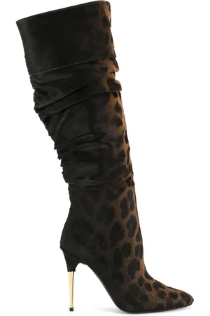 Tom Ford Botas por la rodilla con estampado de leopardo