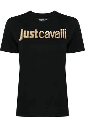 Roberto Cavalli Playera con logo laminado
