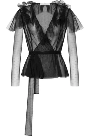 Serafini Blusa de tul en point d