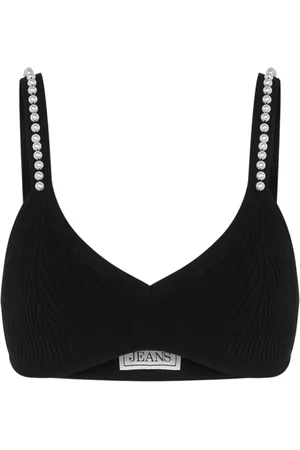 Moschino Brasier tejido con perlas artificiales