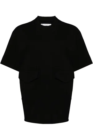 SACAI Playera con cuello redondo