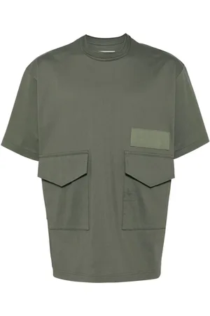 SACAI Playera con bolsillos y solapa