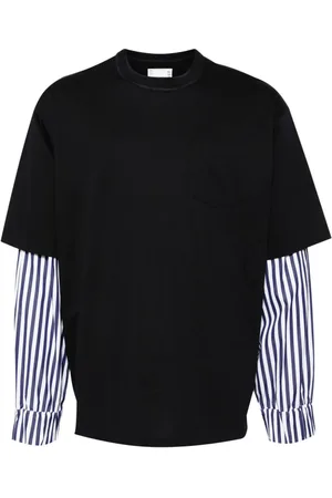 SACAI Playera a capas manga larga