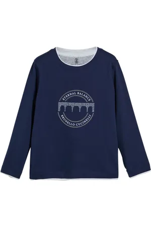 Brunello Cucinelli Playera estampada a capas