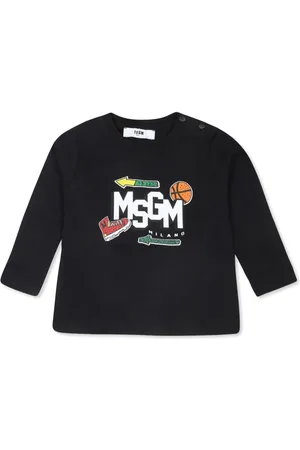 Msgm Playera manga larga con logo estampado