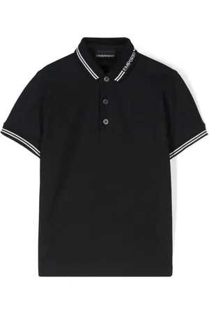 Emporio Armani Playera tipo polo con logo en el cuello