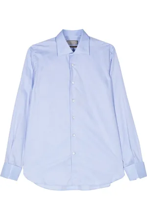 CANALI Camisa de popelina con rayas estampadas