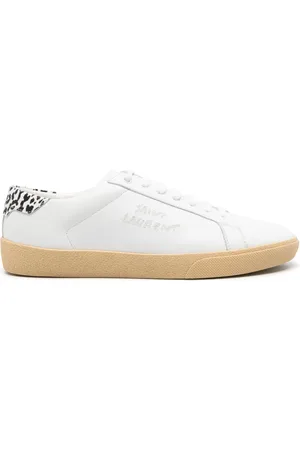 Saint Laurent Tenis con agujetas y detalle de leopardo