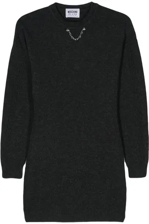 Moschino Vestido tejido con detalle de cadena