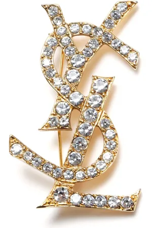 Saint Laurent Broche YSL con strass