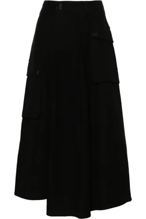 YOHJI YAMAMOTO Falda midi con diseño plisado